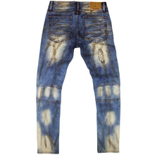 Load image into Gallery viewer, M1798 Makobi Biker Jeans with Blasting &amp; Repair Stitching - Vintage Wash
