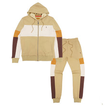Load image into Gallery viewer, M2323 Paolo Fleece Jacquard Hoodie Track Set - Khaki
