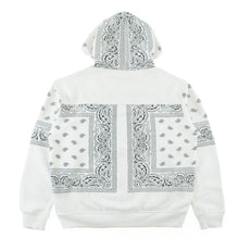 Load image into Gallery viewer, M3565 Bandana Fleece Zip-up Hoodie - White
