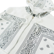 Load image into Gallery viewer, M3565 Bandana Fleece Zip-up Hoodie - White
