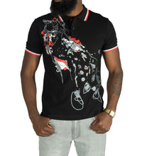 Load image into Gallery viewer, M388 Verona Cheetah Polo Shirt- Black
