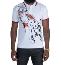 Load image into Gallery viewer, M388 Verona Cheetah Polo Shirt- White
