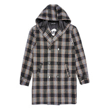 Load image into Gallery viewer, M4044 Gilbert Plaid Wool Hooded Coat - Black
