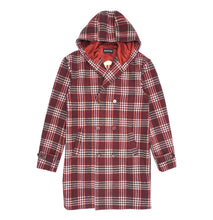 Load image into Gallery viewer, M4044 Gilbert Plaid Wool Hooded Coat - Burgundy
