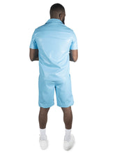 Load image into Gallery viewer, M429 Bellucci Vegan Leather Shirt - Blue
