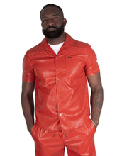 Load image into Gallery viewer, M429 Bellucci Vegan Leather Shirt - Red
