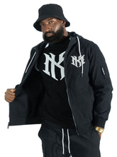 Load image into Gallery viewer, Nylon Hoodie | M4634 Adorni Zip Up- Black
