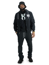 Load image into Gallery viewer, Nylon Hoodie | M4634 Adorni Zip Up- Black
