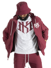 Load image into Gallery viewer, Nylon Hoodie | M4634 Adorni Zip Up- Burgundy
