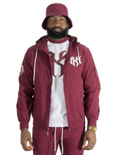Load image into Gallery viewer, Nylon Hoodie | M4634 Adorni Zip Up- Burgundy
