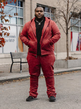 Load image into Gallery viewer, Set | M5455 Lorenzino Zip-Up Hoodie Set - Burgundy
