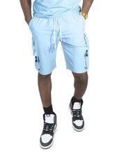 Load image into Gallery viewer, M633 Colton Nylon Spandex Cargo Shorts - Sky Blue 25'
