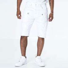Load image into Gallery viewer, M970 Galveston Biker Shredded Shorts - White
