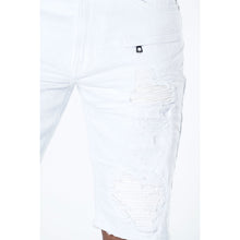 Load image into Gallery viewer, M970 Galveston Biker Shredded Shorts - White
