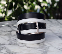 Load image into Gallery viewer, Maurice Two-Tone Leather Belt 1-Navy/White
