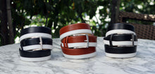 Load image into Gallery viewer, Maurice Two-Tone Leather Belt 1-Tan/White
