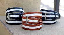 Load image into Gallery viewer, Maurice Two-Tone Leather Belt 2-Tan/White

