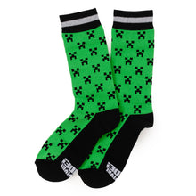 Load image into Gallery viewer, Minecraft Creeper Green Father/Son Sock Set
