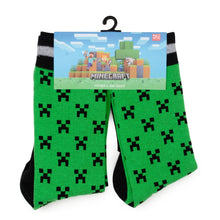 Load image into Gallery viewer, Minecraft Creeper Green Father/Son Sock Set
