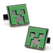 Load image into Gallery viewer, Minecraft Creeper Gunmetal Cufflinks
