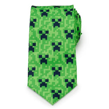 Load image into Gallery viewer, Minecraft Creeper Green Men's Tie
