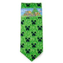 Load image into Gallery viewer, Minecraft Creeper Green Men's Tie
