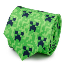 Load image into Gallery viewer, Minecraft Creeper Green Men's Tie
