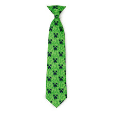 Load image into Gallery viewer, Minecraft Creeper Green Boy&#39;s Tie
