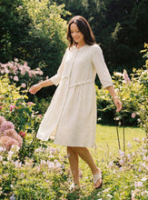 Load image into Gallery viewer, Linen-Lyocell Deconstructed Asymmetric Front Pleat Midi Dress EULALIE
