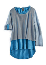 Load image into Gallery viewer, High Low Mesh Layered Knit Top
