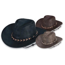 Load image into Gallery viewer, Minnetonka Airflow "Fold Up" Outback - Leather Australian Hat
