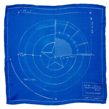 Load image into Gallery viewer, Marvel Captain America Shield Blueprint Pocket Square
