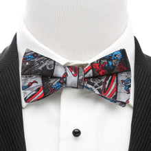 Load image into Gallery viewer, Marvel Captain America Comic Gray Men&#39;s Bow Tie
