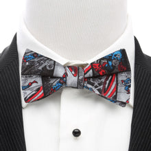 Load image into Gallery viewer, Marvel Captain America Comic Gray Men's Bow Tie
