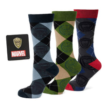 Load image into Gallery viewer, Marvel Guardians of the Galaxy Argyle 3 Sock Pack Gift Set
