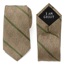 Load image into Gallery viewer, Marvel Guardians of the Galaxy Groot Tan Striped Men's Tie

