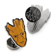 Load image into Gallery viewer, Marvel Guardians of the Galaxy Groot Tigers Eye Cufflinks
