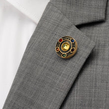 Load image into Gallery viewer, Marvel Avengers  Infinity Stones Antique Gold Lapel Pin
