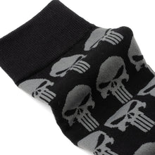 Load image into Gallery viewer, Marvel Punisher Black Socks and Silver Lapel Pin Gift Set
