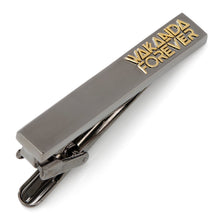 Load image into Gallery viewer, Marvel Black Panther Wakanda Forever Gunmetal Gold Tie Clip
