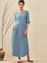 Load image into Gallery viewer, 100% Linen Loose Fit Kimono Maxi Dress MADDIE
