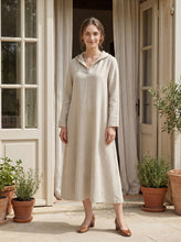 Load image into Gallery viewer, 100% Linen Hooded Pullover Maxi Dress REBECCA
