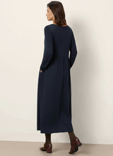 Load image into Gallery viewer, Wool Layered Neck Pleated Maxi Dress BILLIE
