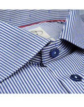 Load image into Gallery viewer, Made in Italy Dress Shirts// Navy Stripe - contemporary fit
