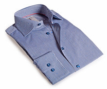 Load image into Gallery viewer, Made in Italy Dress Shirts// Navy Stripe - contemporary fit
