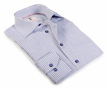 Load image into Gallery viewer, Made in Italy Dress Shirts// Navy Check- contemporary fit
