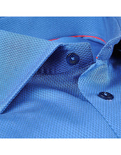 Load image into Gallery viewer, Made in Italy Dress Shirts// Blue pattern- contemporary fit
