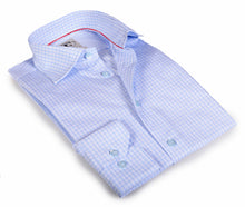 Load image into Gallery viewer, Made in Italy Dress Shirts // Lt Blue Check - contemporary fit
