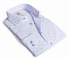 Load image into Gallery viewer, Made in Italy Dress Shirts// Lt Blue pattern - contemporary fit

