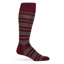 Load image into Gallery viewer, Maroon Triple Stripe Dress Socks
